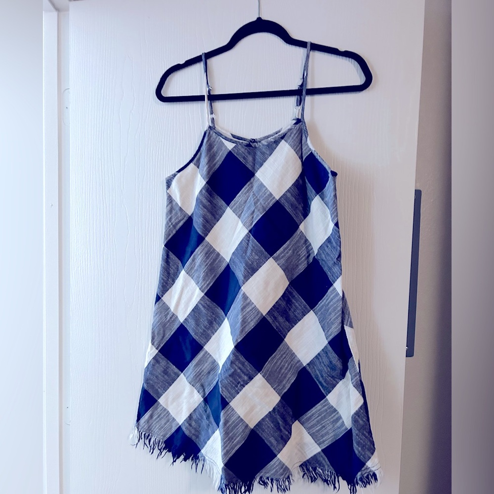 Blue summer plaid dress